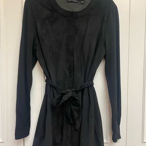 Faux suede zippered jacket